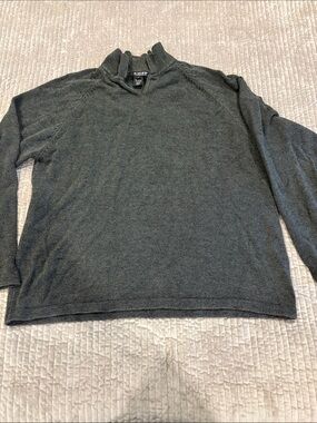 NAUTICA Men's Charcoal Quarter-Zip Turtleneck Sweater